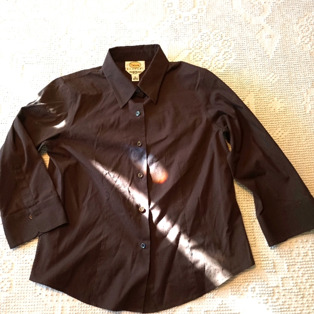 Brown button down shirt